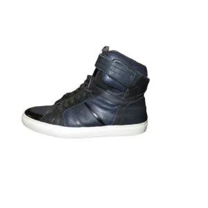 Hugo Boss Men's Fuster High Top Black Italian Leather Fashion Sneaker size 11
