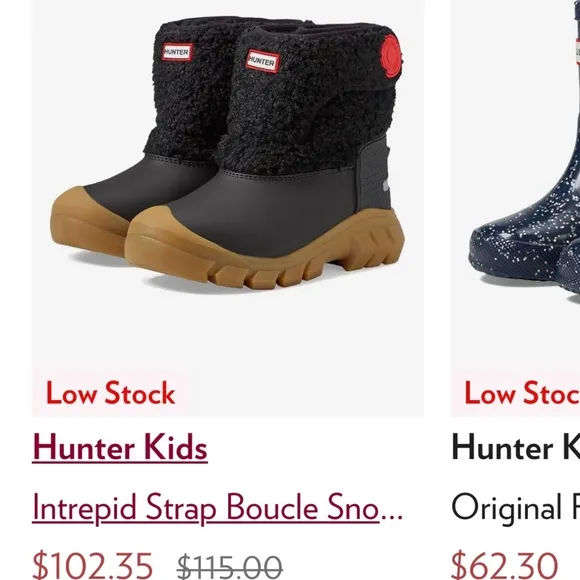 Hunter Kids Black Snow Boots- UK size 8Easy to Get On