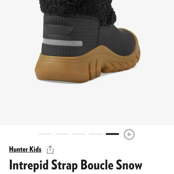 Hunter Kids Black Snow Boots- UK size 8Easy to Get On