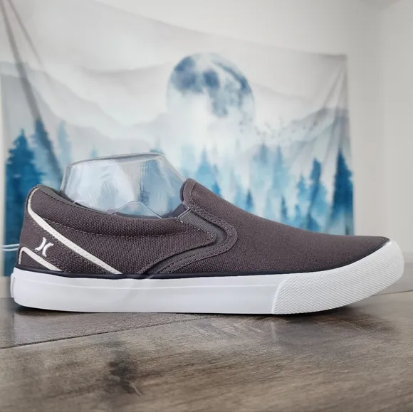 Hurley Arlo Slip On Shoes Gray White Men's 8.5 NWT