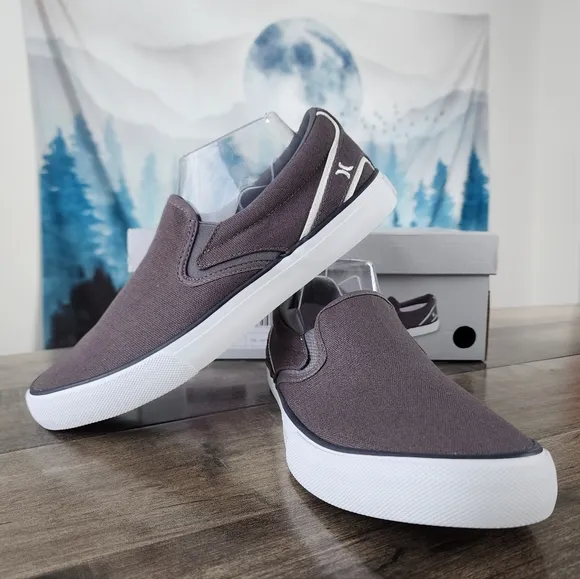 Hurley Arlo Slip On Shoes Gray White Men's 8.5 NWT