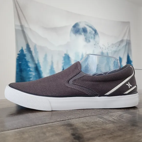 Hurley Arlo Slip On Shoes Gray White Men's 8.5 NWT