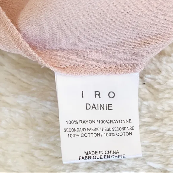IRO Dainie Crepe High Rise Drawstring Waist Shorts Pale Pink NWT 40 (8)