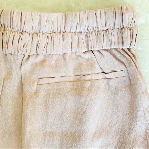 IRO Dainie Crepe High Rise Drawstring Waist Shorts Pale Pink NWT 40 (8)