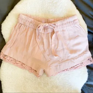 IRO Dainie Crepe High Rise Drawstring Waist Shorts Pale Pink NWT 40 (8)