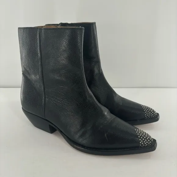 IRO Santiago Studded Black Ankle Boots Size EU 38