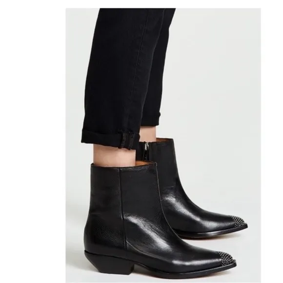 IRO Santiago Studded Black Ankle Boots Size EU 38