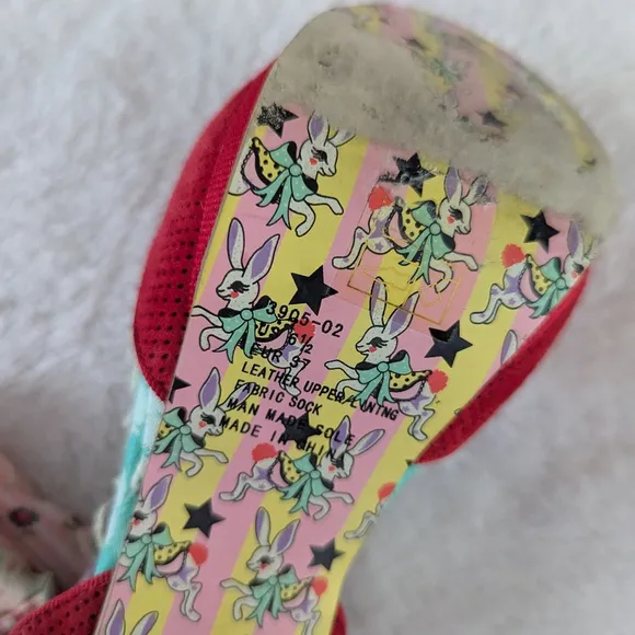 Irregular Choice Red Multicolor Big Bows Heels Size 6.5