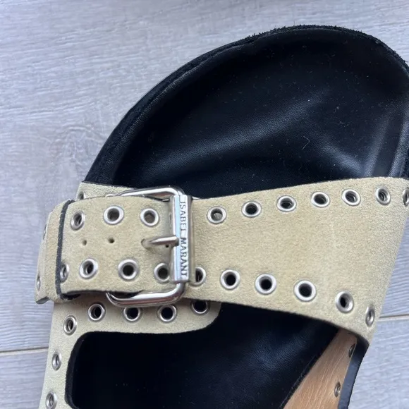 ISABEL MARANT OPHIE Beige Double Buckle Sandals