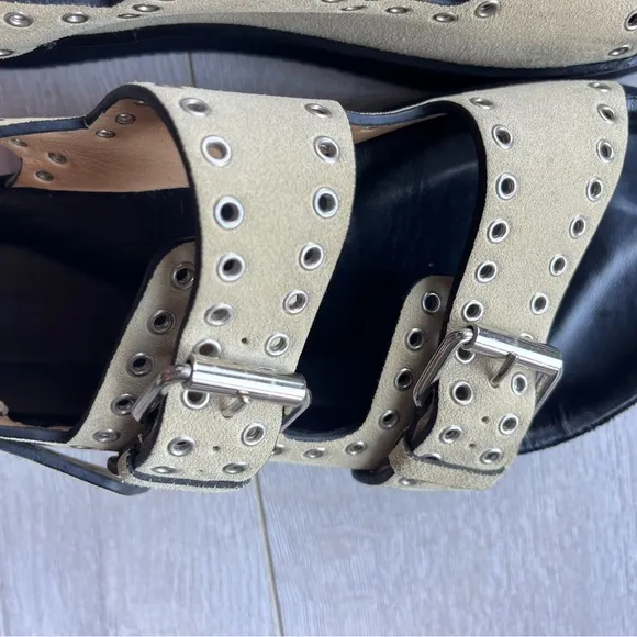 ISABEL MARANT OPHIE Beige Double Buckle Sandals