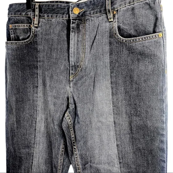 ISABEL MARANT Ètoile Clancy High Waist Cropped Staggered Hem Black Jean, Sz 10