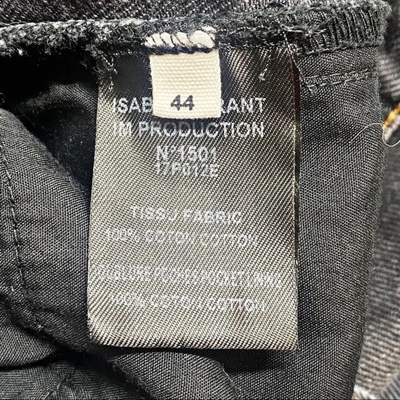 ISABEL MARANT Ètoile Clancy High Waist Cropped Staggered Hem Black Jean, Sz 10