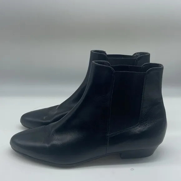 J. CREW Ankle Black Leather Shoes Size 7.5
