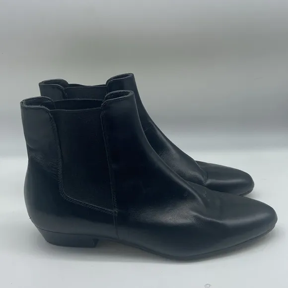 J. CREW Ankle Black Leather Shoes Size 7.5