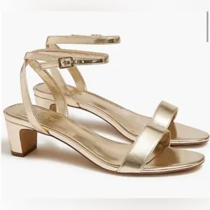 J. Crew - Gold Strappy Low Heels Sz 9.5