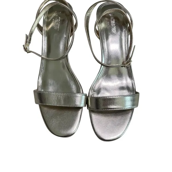 J. Crew - Gold Strappy Low Heels Sz 9.5