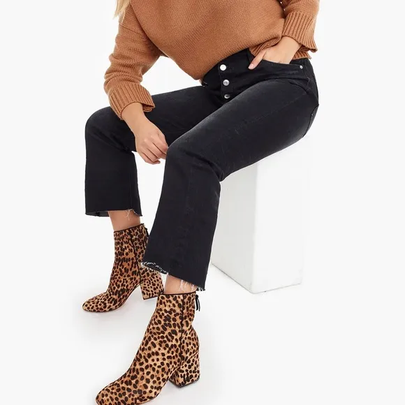 🆕{J. Crew} Sadie Leopard Calf-Hair Ankle Boots
