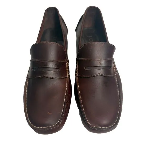 J‎ Crew Thompson Leather Driving Shoes Men's Size 9M Brown Penny Loafer