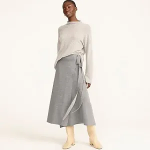 J. Crew Two-tone merino wool wrap skirt