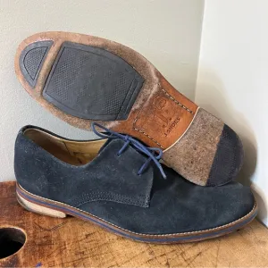 J. Shoes dark blue suede oxford shoes men's sz 10.5 preworn