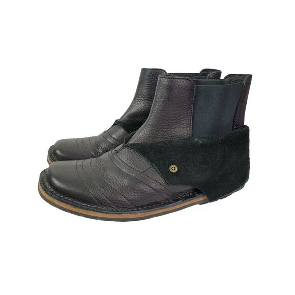 J Shoes Men's Black Leather Suede‎ Chukka Boots Size US 9