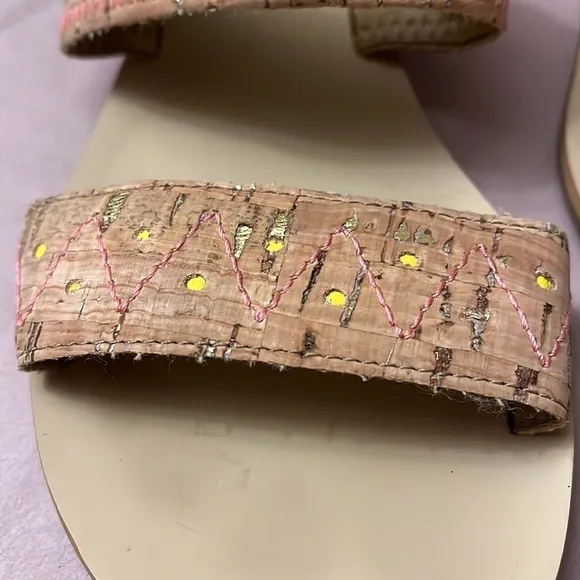 Jack Rogers  embroidered double-strap flat sandals/slide sz 6M