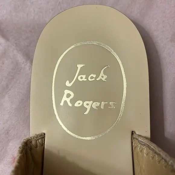 Jack Rogers  embroidered double-strap flat sandals/slide sz 6M