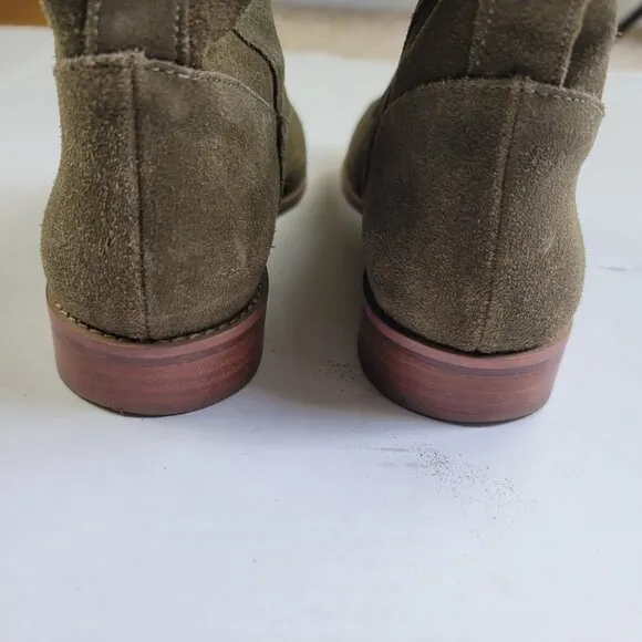 Jack Rogers Scalloped Edge Carly Boot-Olive Suede