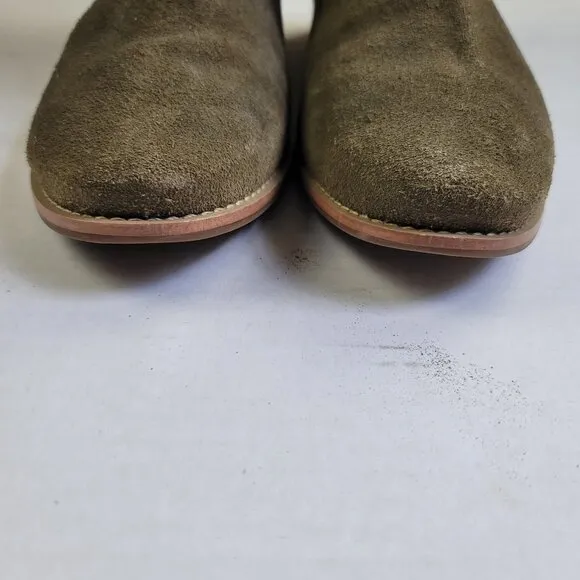 Jack Rogers Scalloped Edge Carly Boot-Olive Suede