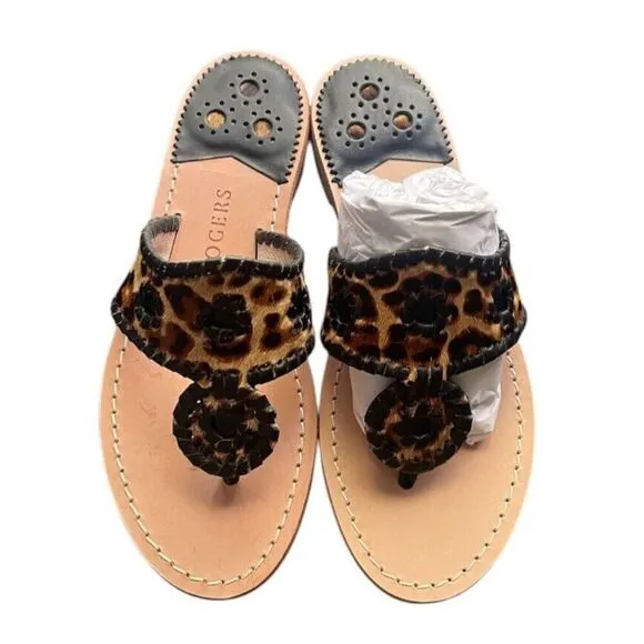 Jack Rogers Haircalf Jack Flat Sandal Womens Size 6 NEW