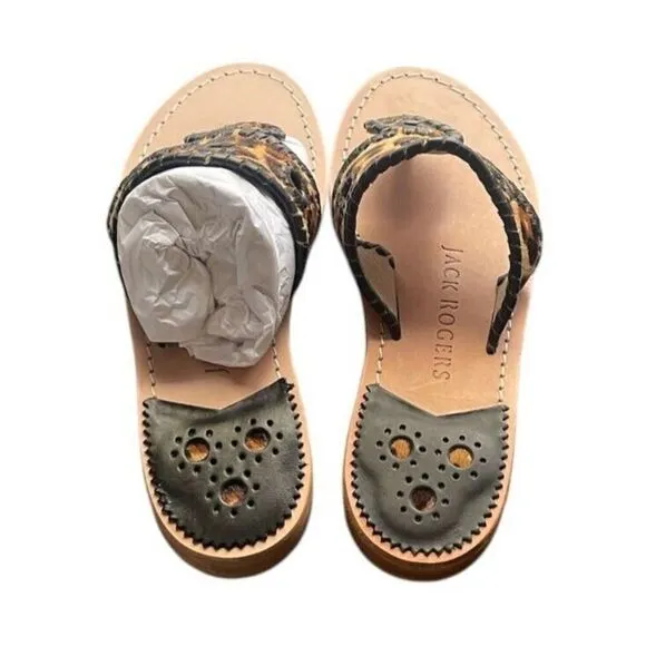 Jack Rogers Haircalf Jack Flat Sandal Womens Size 6 NEW