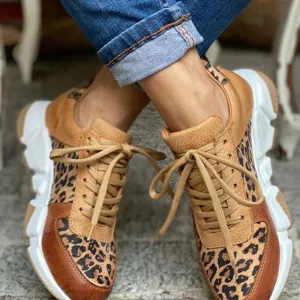 Janeth® | Casual leopard sneakers with chunky soles
