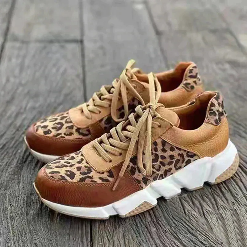 Janeth® | Casual leopard sneakers with chunky soles