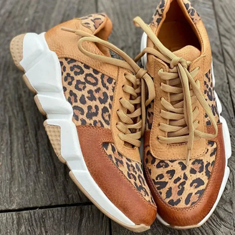 Janeth® | Casual leopard sneakers with chunky soles