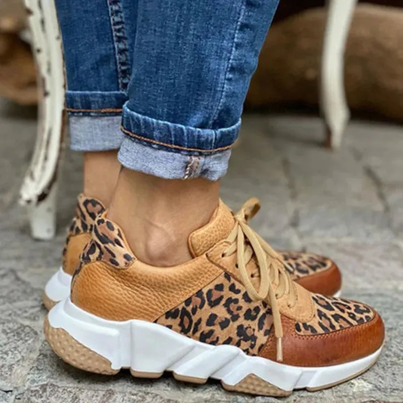 Janeth® | Casual leopard sneakers with chunky soles