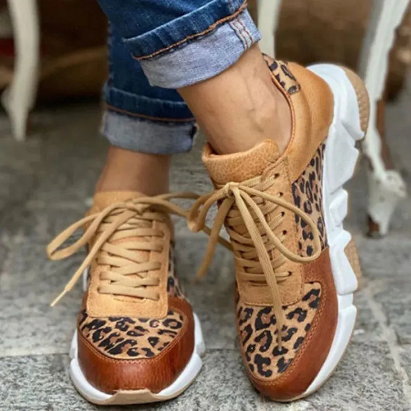 Janeth® | Casual leopard sneakers with chunky soles