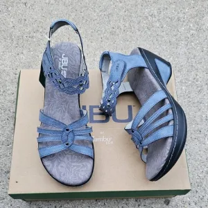 Jbu leather memory foam Cushioned sandals women's 9