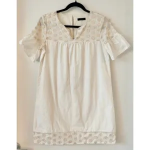 J.Crew Cream Bell Sleeve Fringe Dot Sheath Dress – Size 0