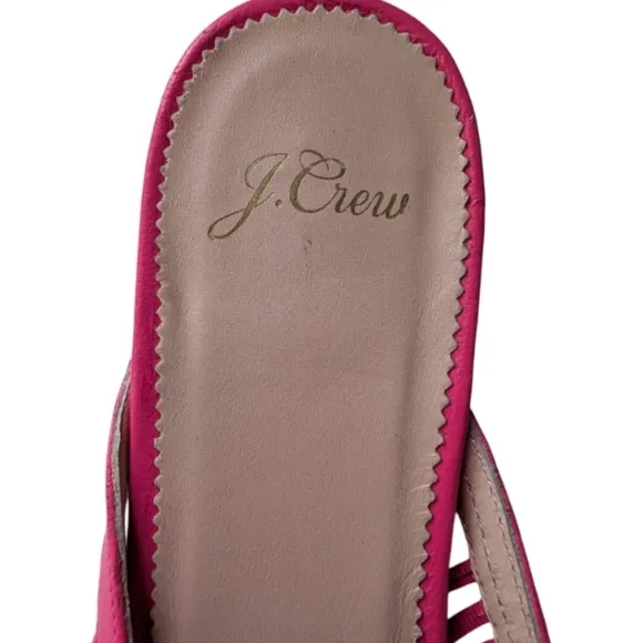 J.Crew Gwen Mule Pink Azalea Pointed Toe Flats Size 6.5