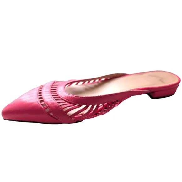 J.Crew Gwen Mule Pink Azalea Pointed Toe Flats Size 6.5