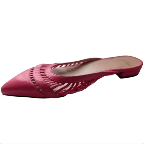 J.Crew Gwen Mule Pink Azalea Pointed Toe Flats Size 6.5