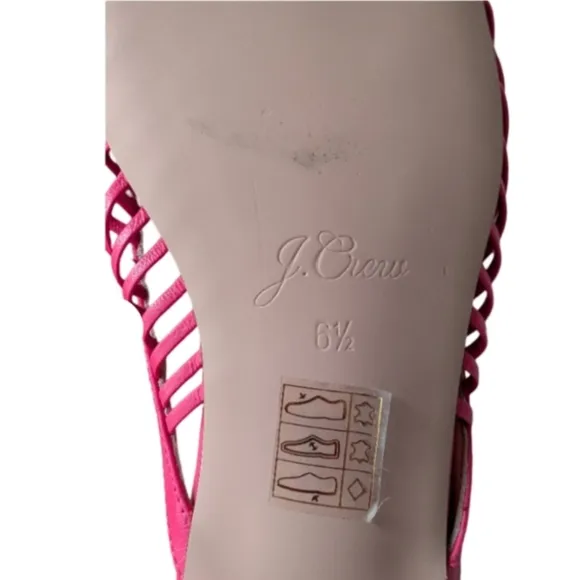 J.Crew Gwen Mule Pink Azalea Pointed Toe Flats Size 6.5