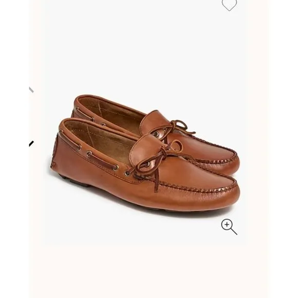 J.Crew Mens $178 Leather Driving Shoes in Lemon Tea Size 9 BW468