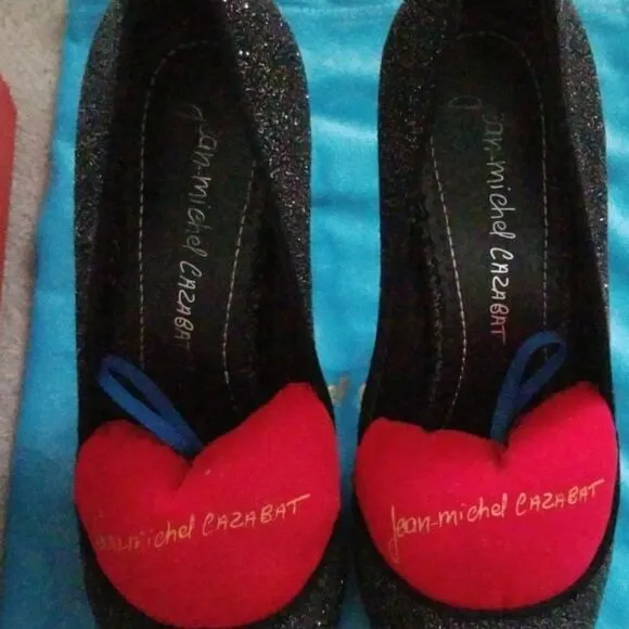 Jean Michel Cazabat black sparkly shoes 39 Pums Heels