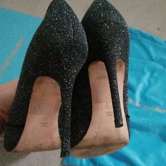 Jean Michel Cazabat black sparkly shoes 39 Pums Heels