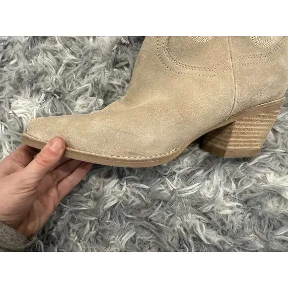 Jeffrey Campbell Dagget Heeled Boots Sand Suede 9 USED
