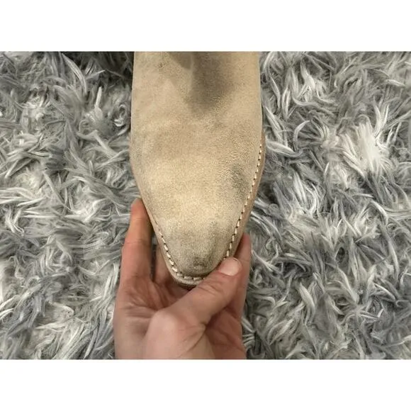 Jeffrey Campbell Dagget Heeled Boots Sand Suede 9 USED