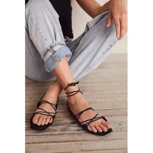 Jeffrey Campbell Dune Drive Wrap Gladiator Sandals Shoes Black Size 8
