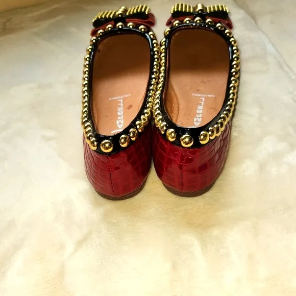 Jeffrey Campbell Red Studded Women's Flats Size 6