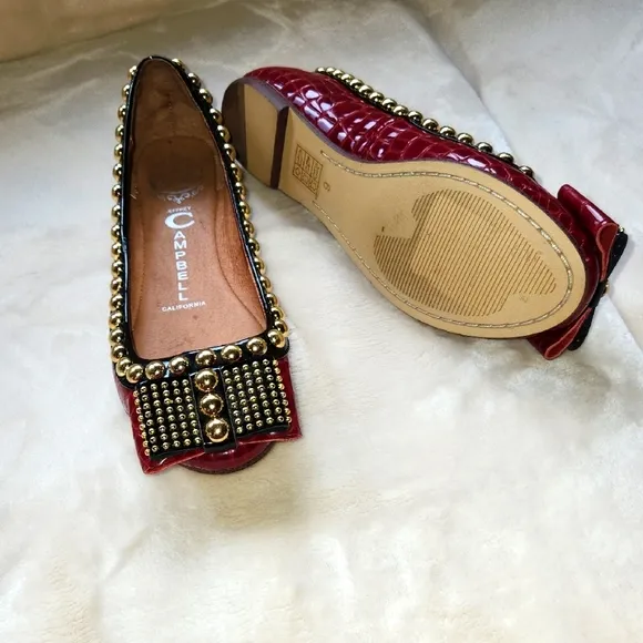Jeffrey Campbell Red Studded Women's Flats Size 6